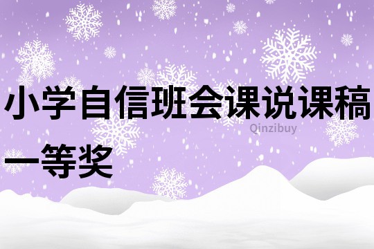 小学自信班会课说课稿一等奖