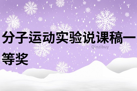 分子运动实验说课稿一等奖