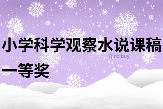 小学科学观察水说课稿一等奖