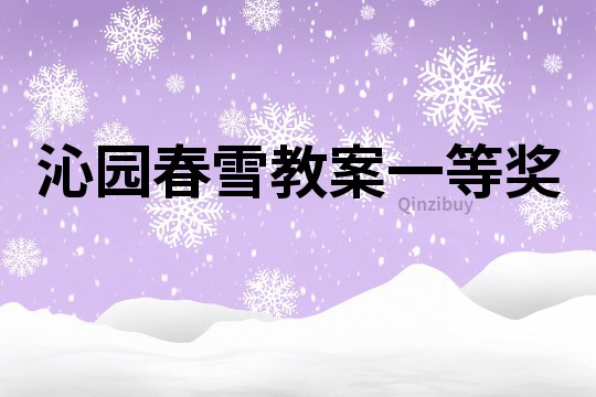 沁园春雪教案一等奖