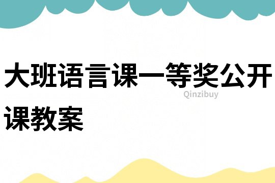 大班语言课一等奖公开课教案