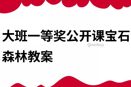 大班一等奖公开课宝石森林教案