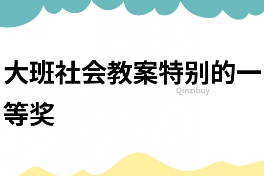 大班社会教案特别的一等奖