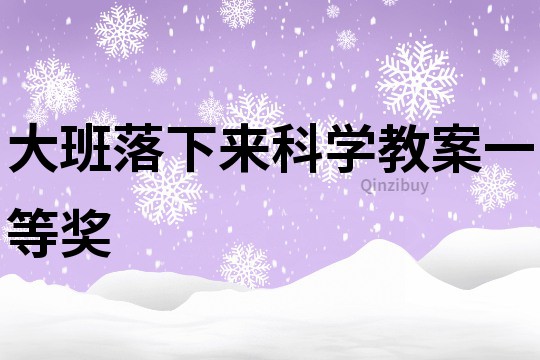 大班落下来科学教案一等奖