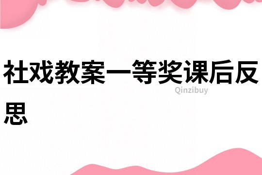 社戏教案一等奖课后反思