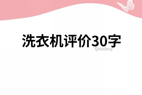 洗衣机评价30字