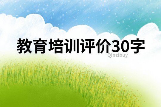 教育培训评价30字