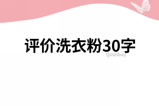 评价洗衣粉30字