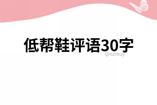 低帮鞋评语30字