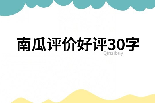 南瓜评价好评30字