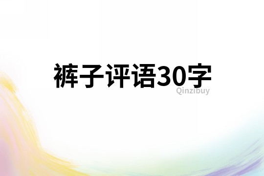 裤子评语30字