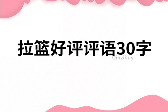 拉篮好评评语30字