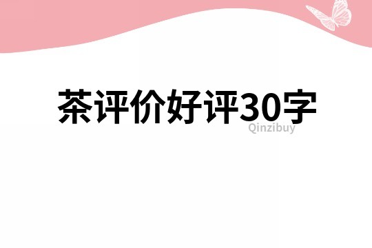 茶评价好评30字