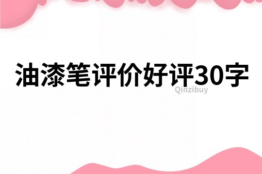 油漆笔评价好评30字