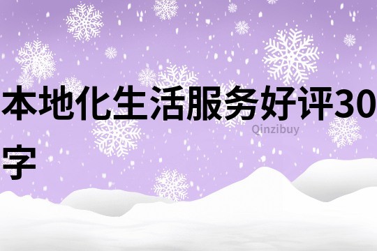 本地化生活服务好评30字