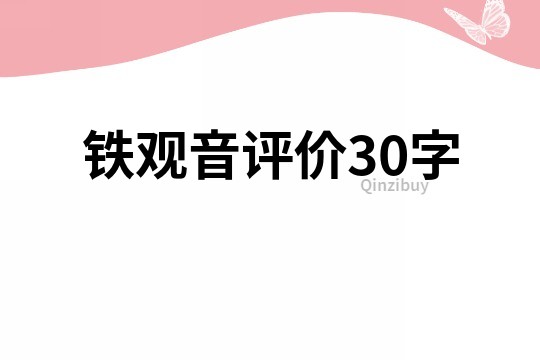 铁观音评价30字