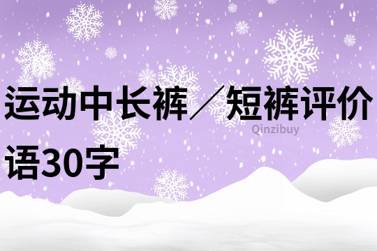 运动中长裤／短裤评价语30字