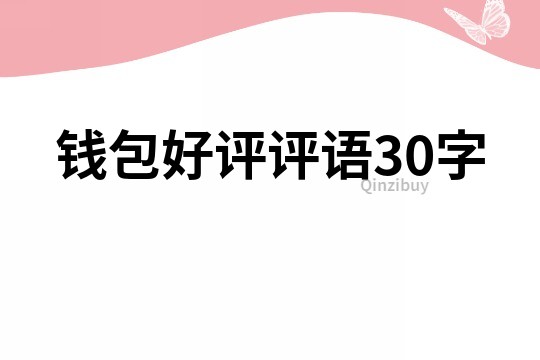 钱包好评评语30字