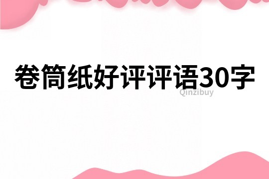 卷筒纸好评评语30字