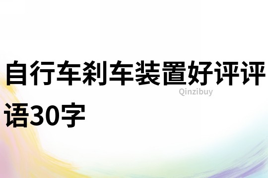 自行车刹车装置好评评语30字