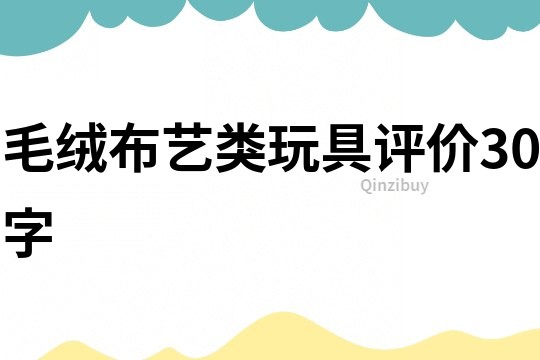 毛绒布艺类玩具评价30字