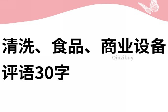 清洗、食品、商业设备评语30字