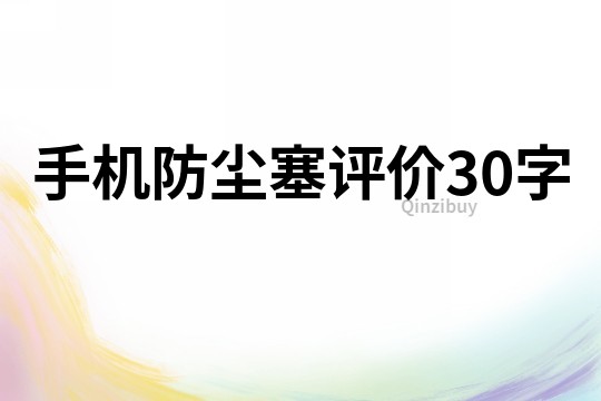 手机防尘塞评价30字