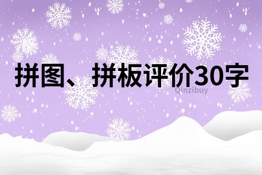 拼图、拼板评价30字