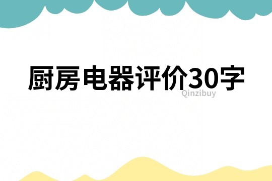 厨房电器评价30字