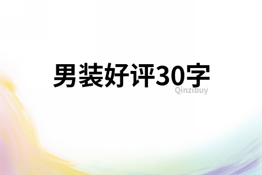 男装好评30字