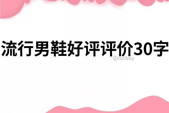 流行男鞋好评评价30字