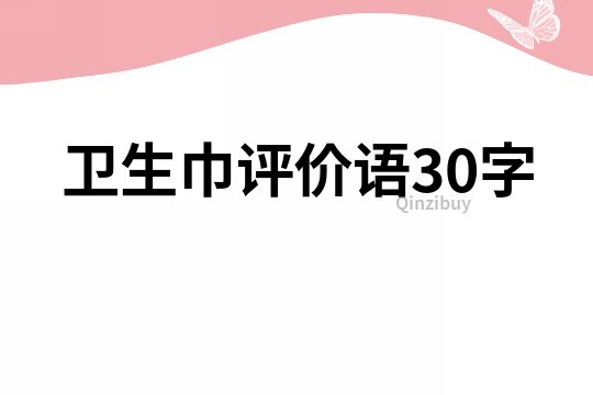 卫生巾评价语30字