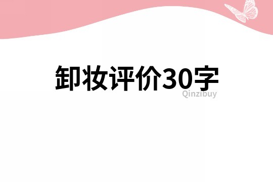 卸妆评价30字