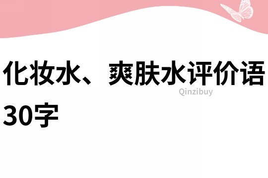 化妆水、爽肤水评价语30字