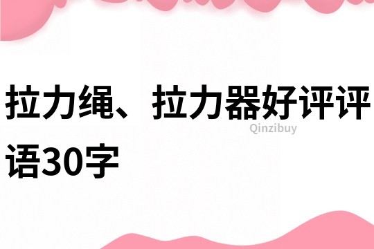 拉力绳、拉力器好评评语30字