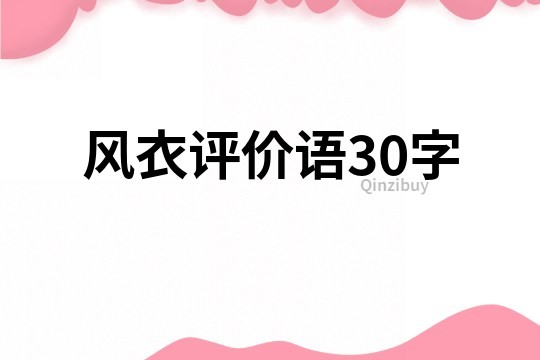 风衣评价语30字