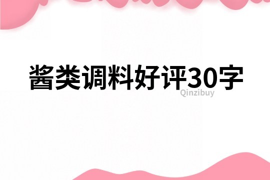 酱类调料好评30字