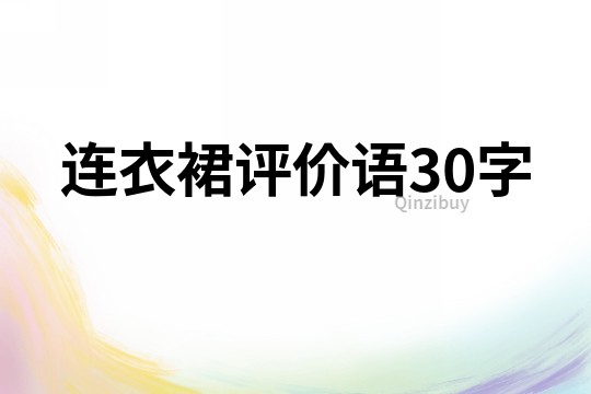 连衣裙评价语30字