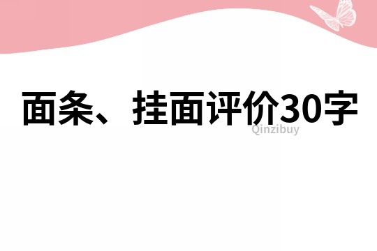 面条、挂面评价30字