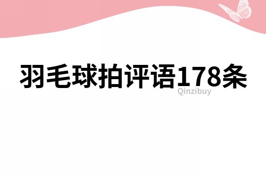 羽毛球拍评语178条