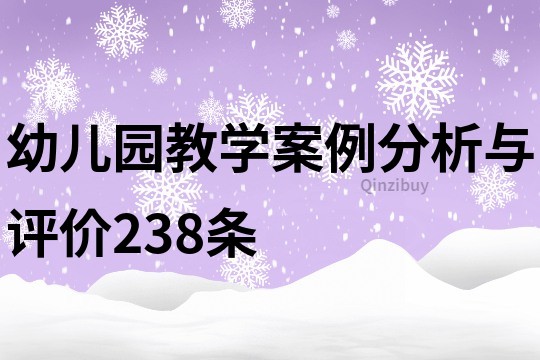 幼儿园教学案例分析与评价238条