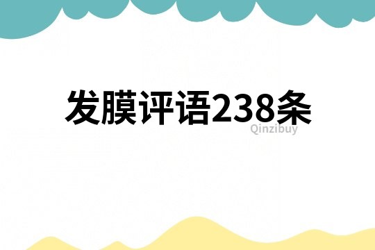 发膜评语238条