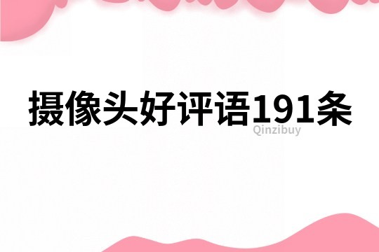 摄像头好评语191条