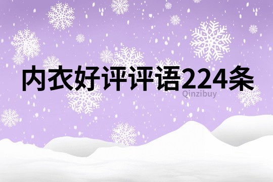 内衣好评评语224条