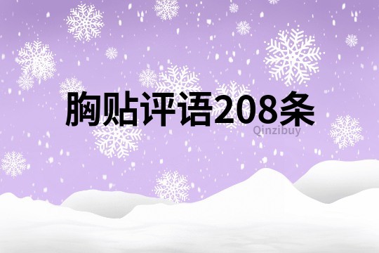 胸贴评语208条