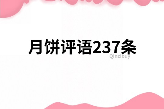 月饼评语237条