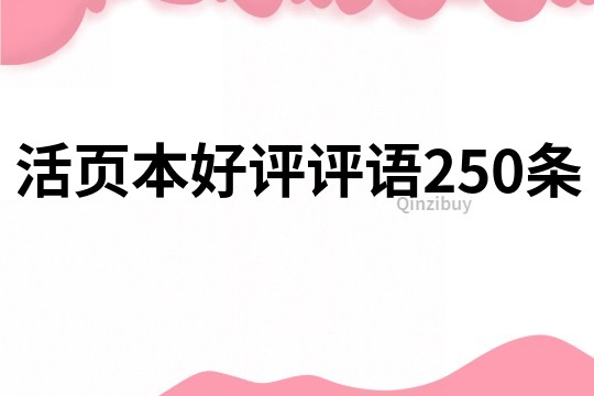 活页本好评评语250条