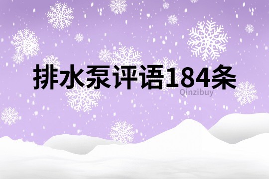 排水泵评语184条