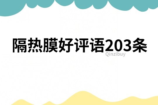 隔热膜好评语203条