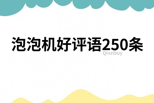 泡泡机好评语250条